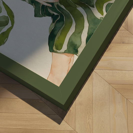 Framed Art Print - Green Kimono Flow - THE MIUUS STUDIO
