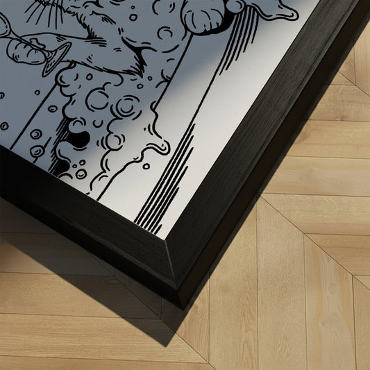Framed art print - Cool Cat Bubble Bath - Tara Royle