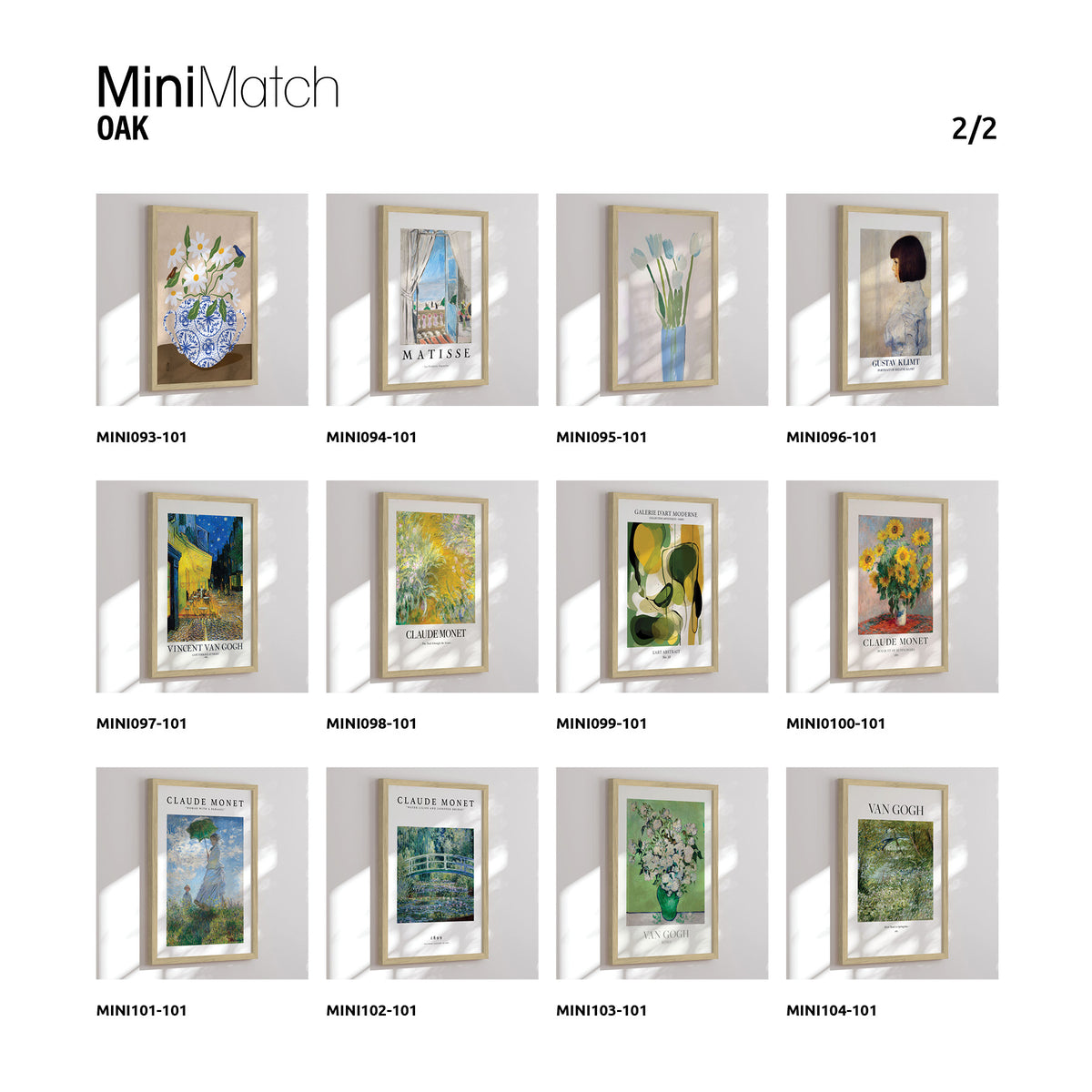 Single-sided display - 24 designs - 192 pcs. Oak