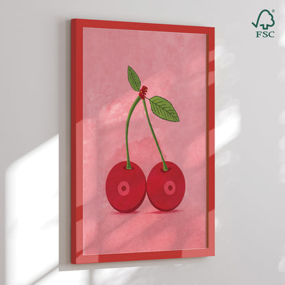 Indrammet kunsttryk - Cherry Boobs - Raissa Oltmanns