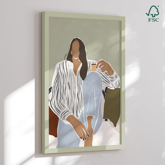 Framed art print - Morning Reflection - Ivy Green Illustrations