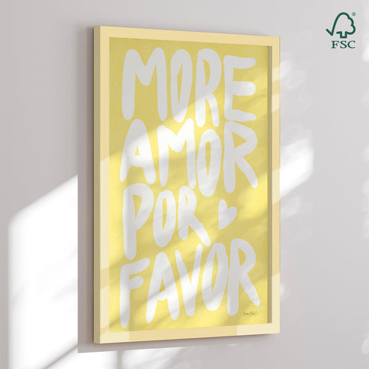 Framed art print - More Amor Por Favor - Baroo Bloom