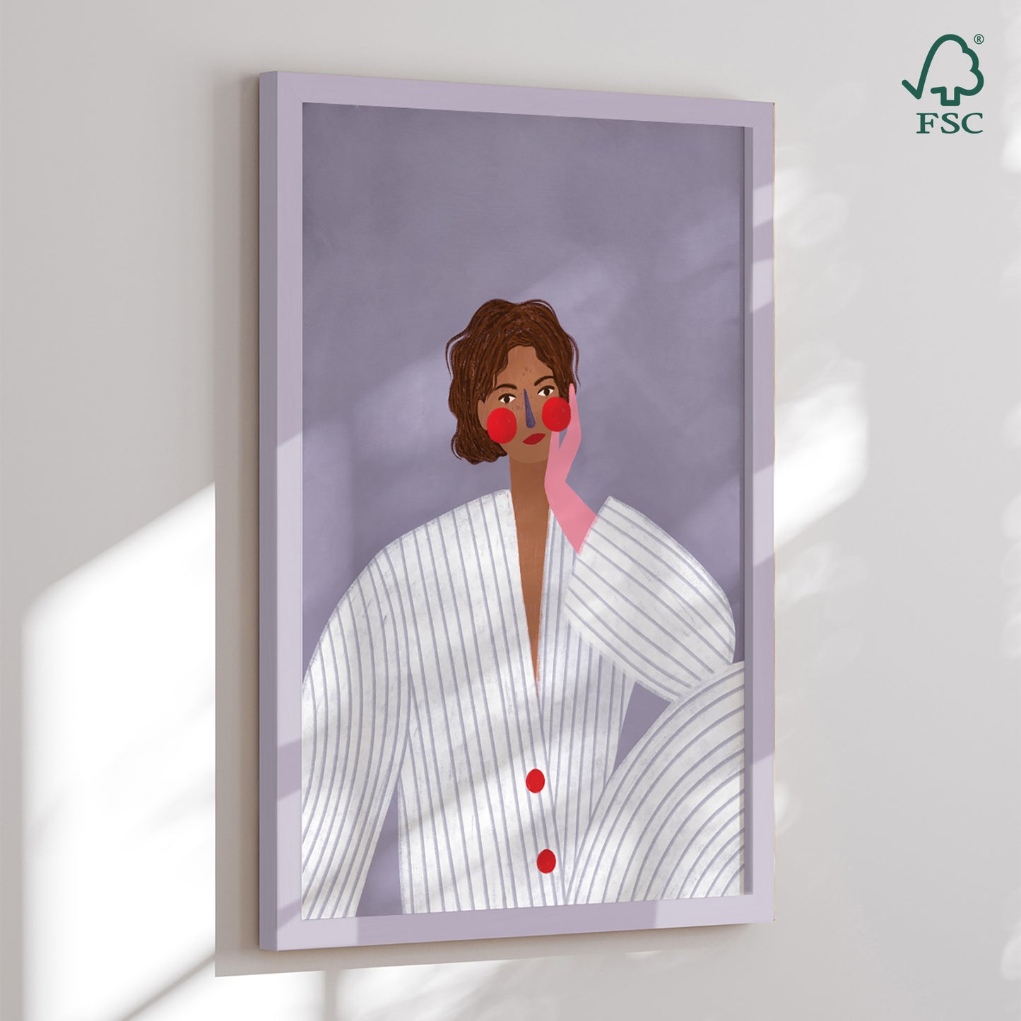 Indrammet kunsttryk - The Woman with the Pink Glove - Bea Müller