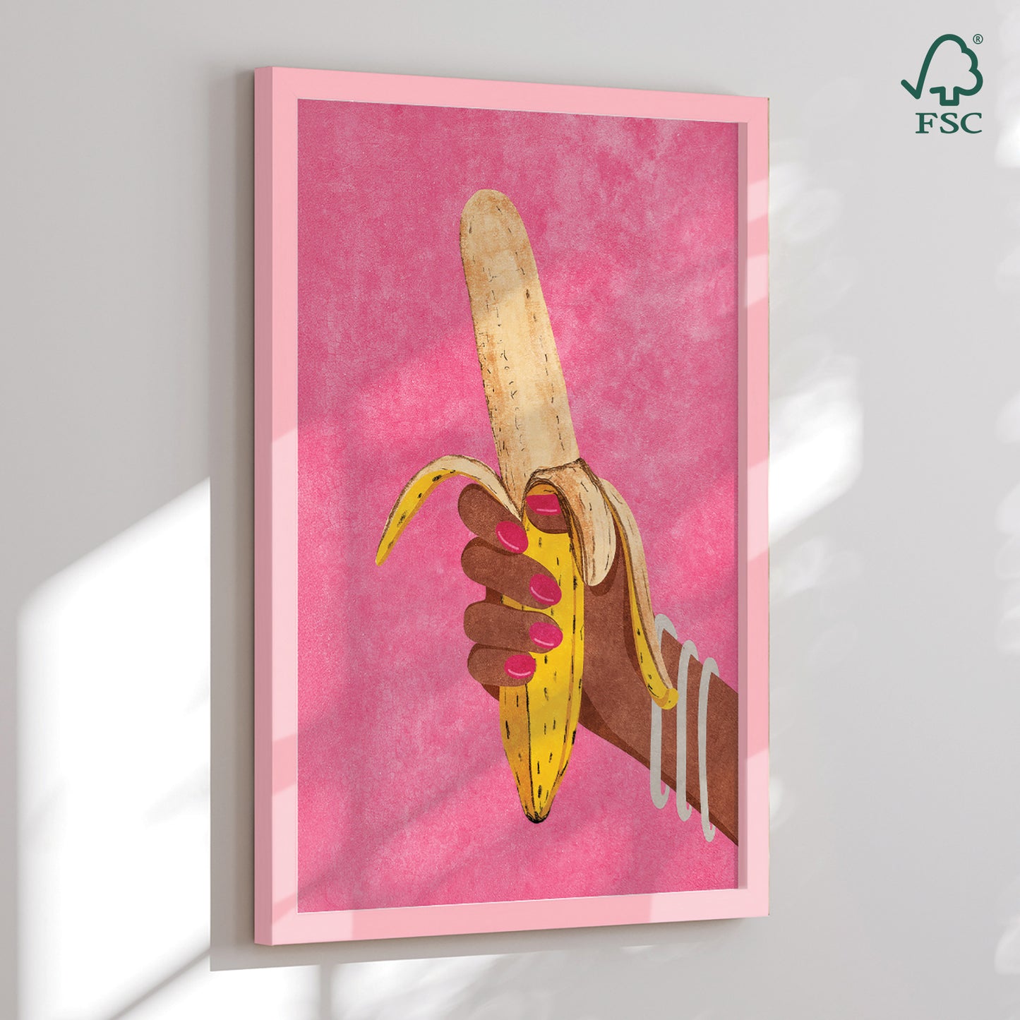 Indrammet kunsttryk - Banana in Hand - Raissa Oltmanns