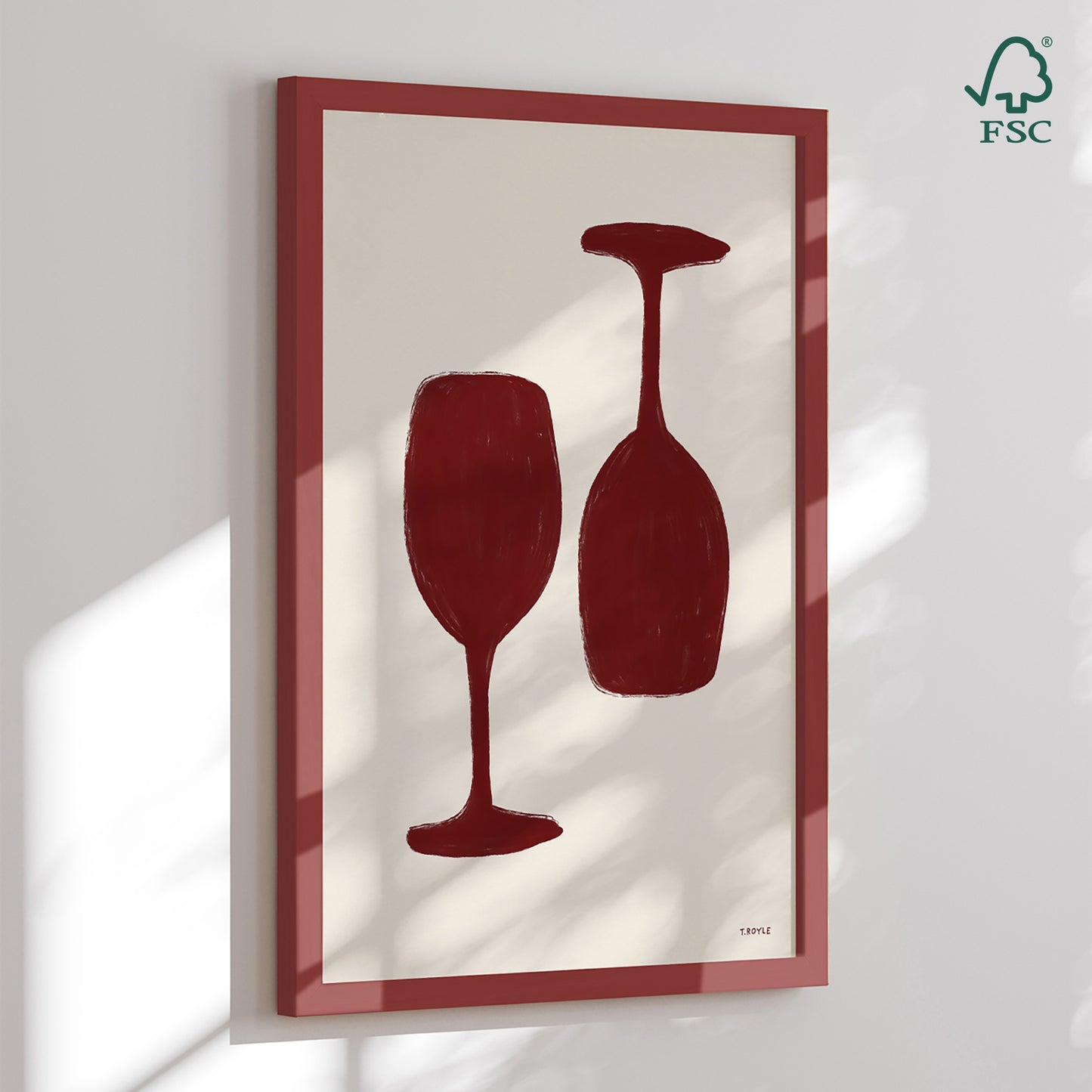 Indrammet kunsttryk - Wine Time - Tara Royle
