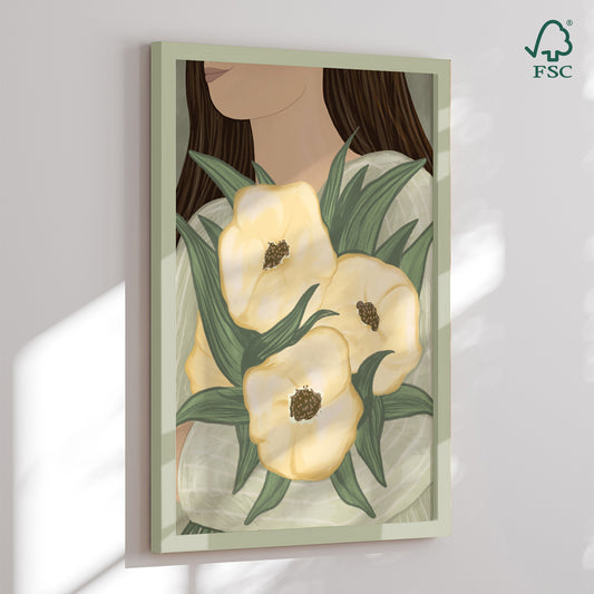 Framed art print - Pale Yellow Flowers - EMILIEmaria