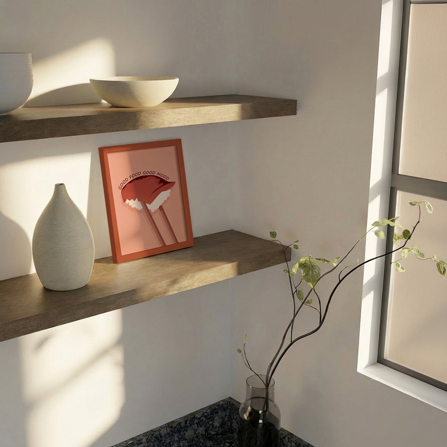 Indrammet kunsttryk - Food is Essential - Gauri Mokate