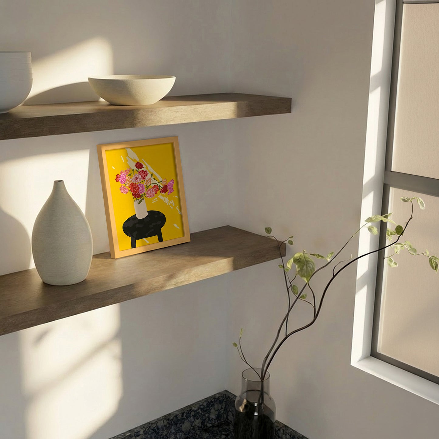 Indrammet kunsttryk - Window Glow - Gauri Mokate