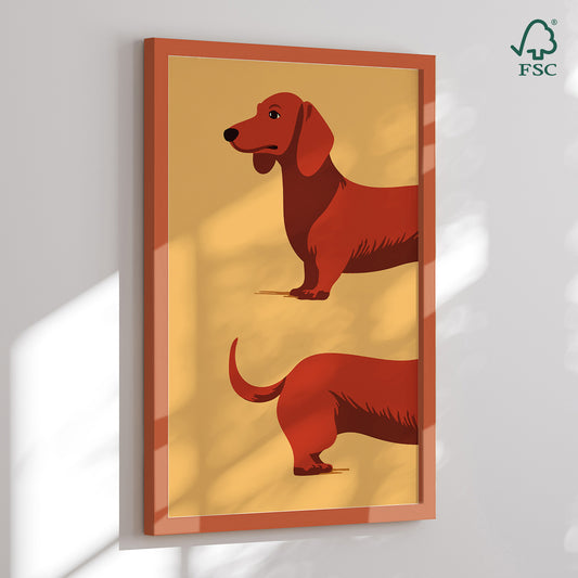 Framed art print - Doubled Dachshund - Andreas Magnusson
