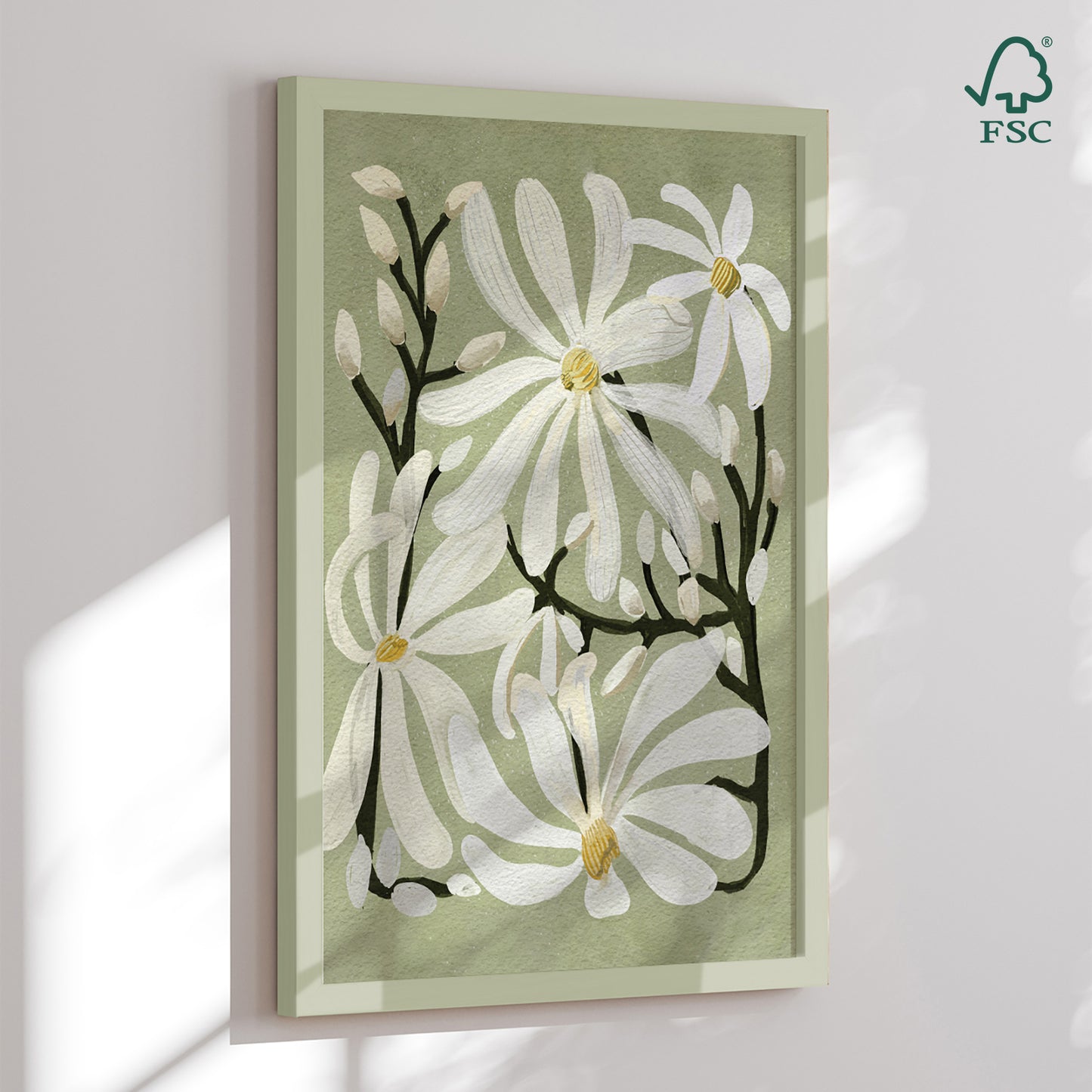 Indrammet kunsttryk - Flowy Flowers - Katie O'Shea
