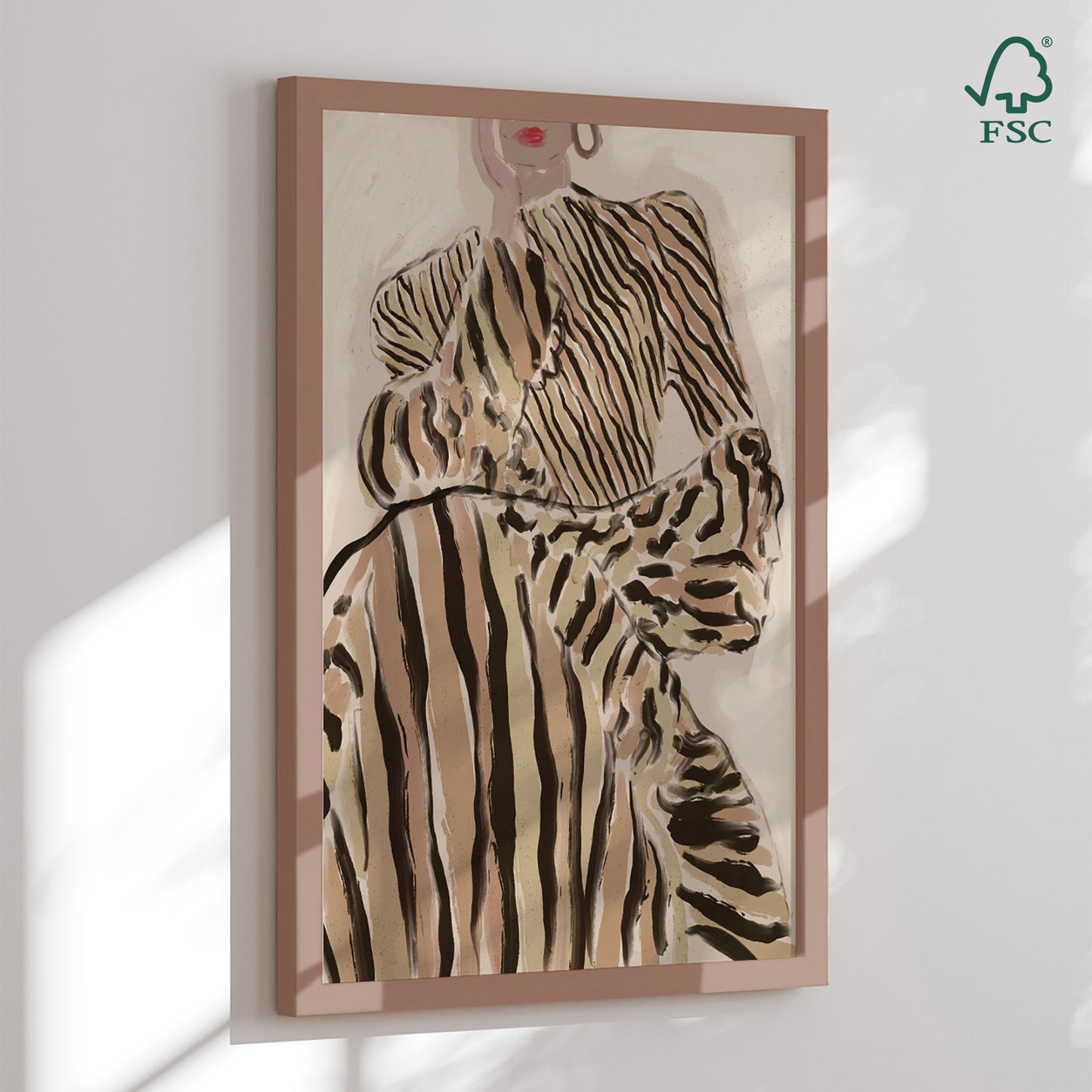 Indrammet kunsttryk - Zebra Elegance - Treechild