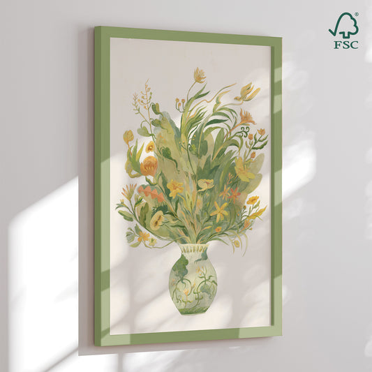 Framed Art Print - A Vase Full of Flowers - Hieuchau