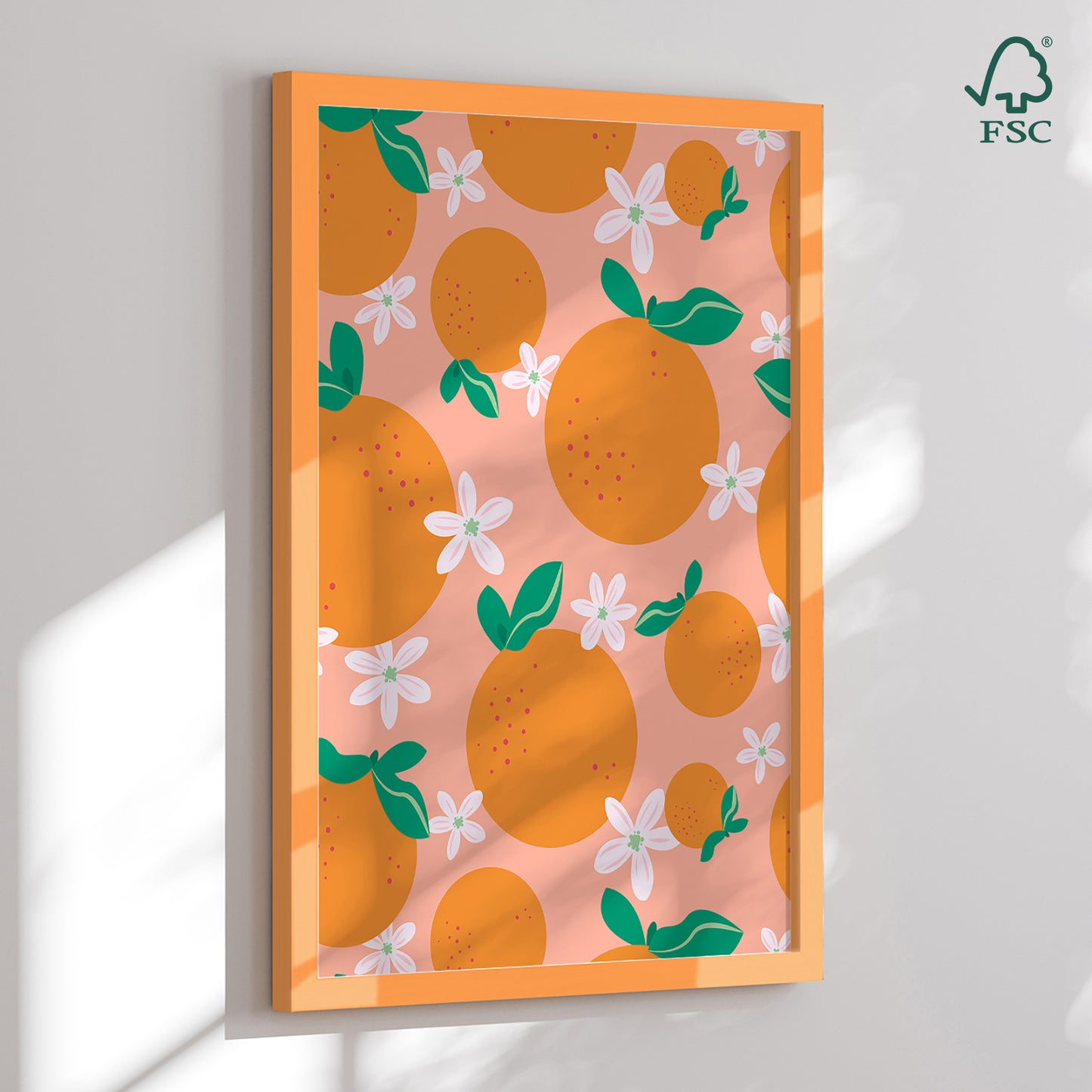 Indrammet kunsttryk - Orange Blossom Delight - Karen Menzenbach