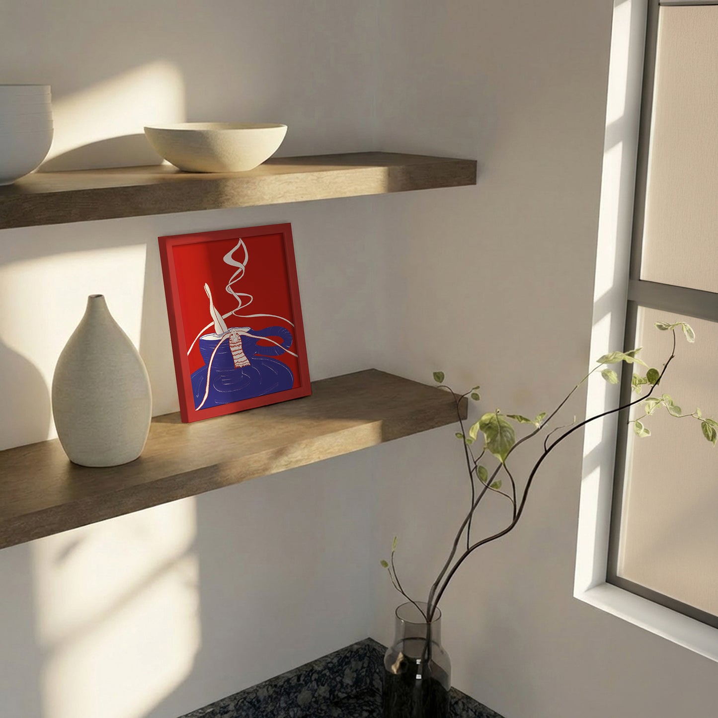 Indrammet kunsttryk - Coffee Feels Like Home - Mela Patterns