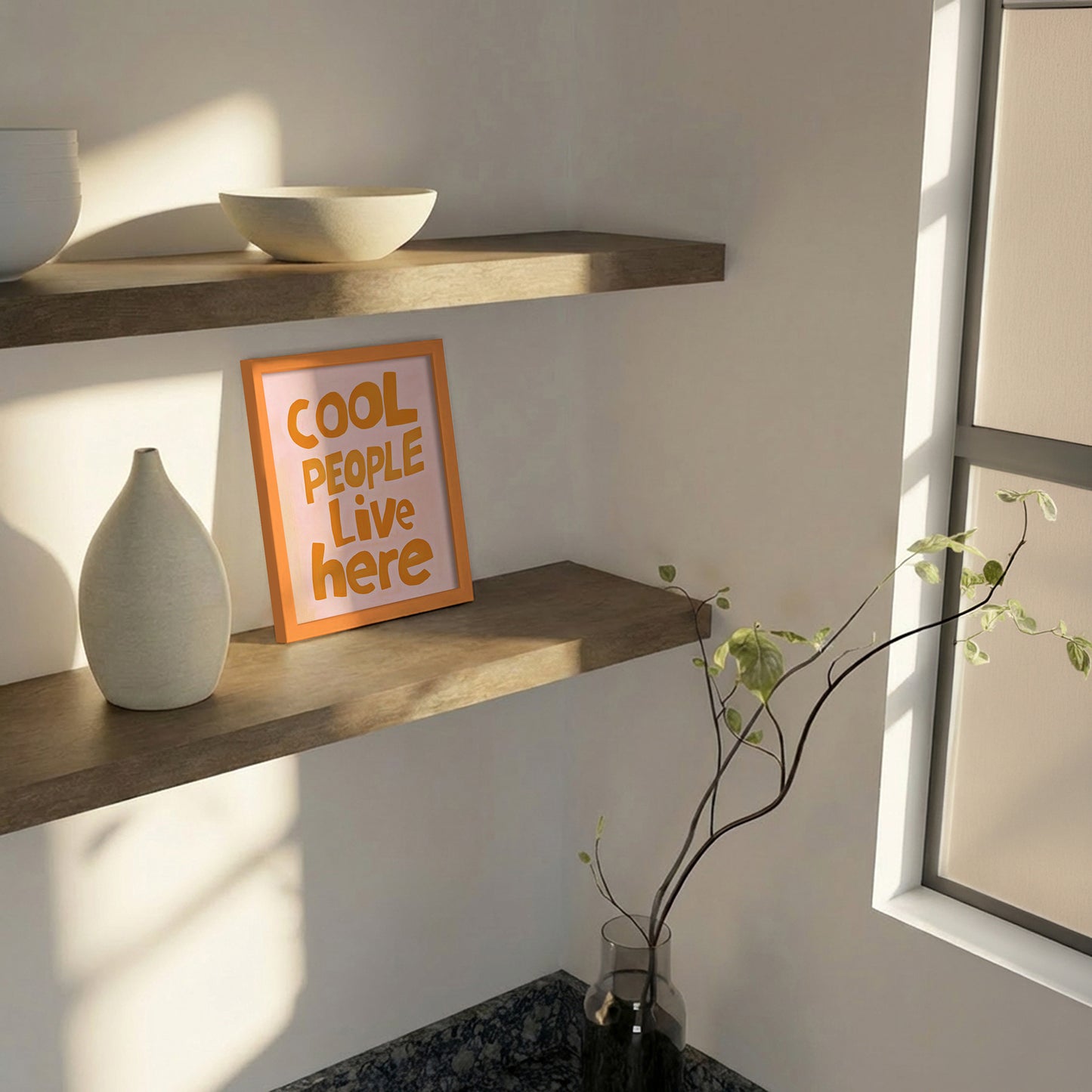 Indrammet kunsttryk - Cool People - Kathrin Pienaar