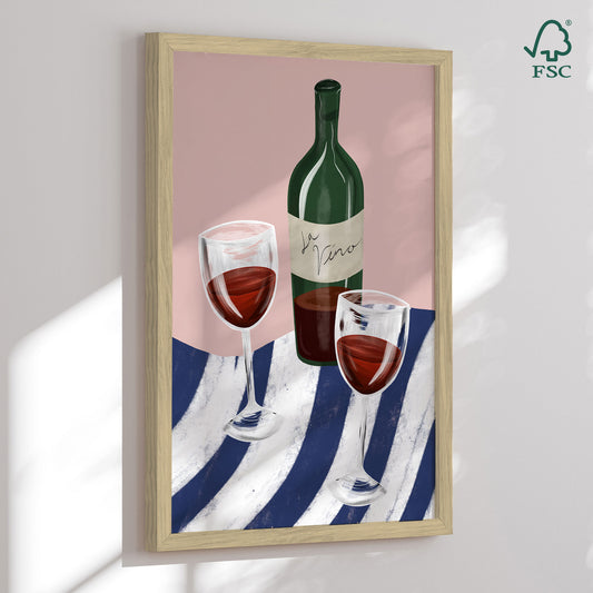 Framed art print - Red Wine Still Life - EMELIEmaria