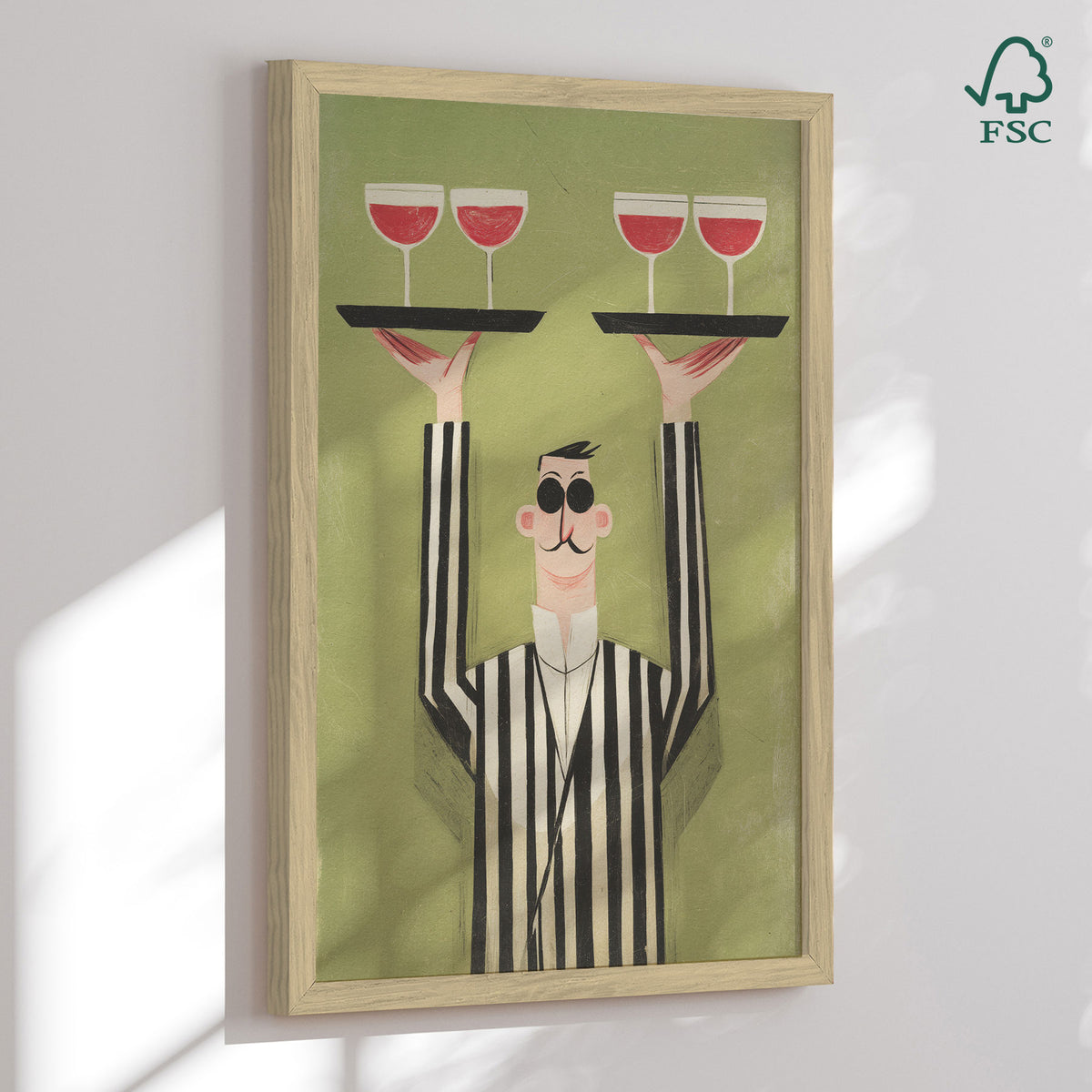 Framed art print - Elegant Waiter - Andreas Magnusson