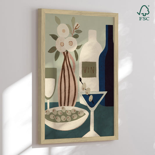 Framed art print - Elegant Cocktail Hour - Las3curiosas