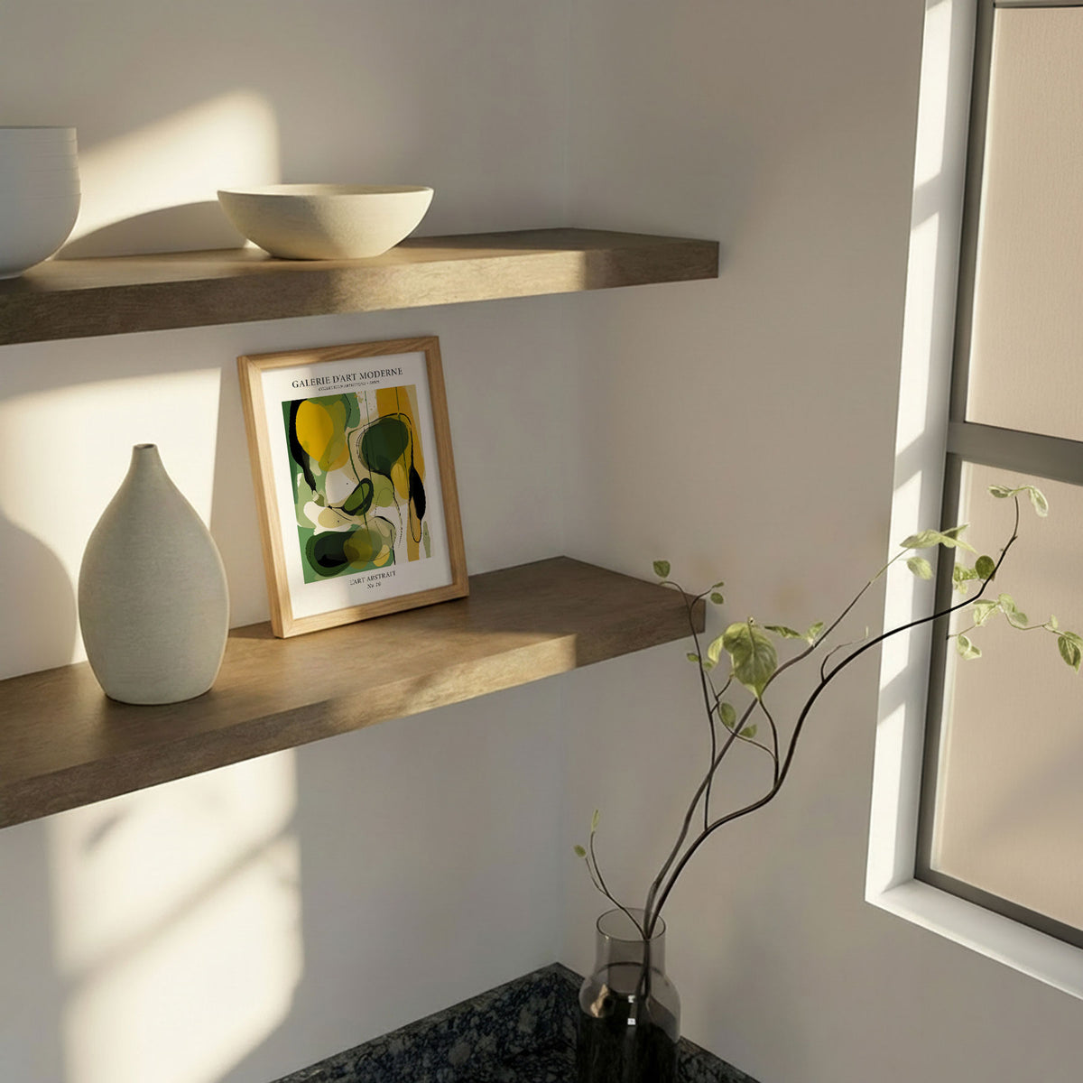 Indrammet kunsttryk - Green Composition -  Andreas Magnusson