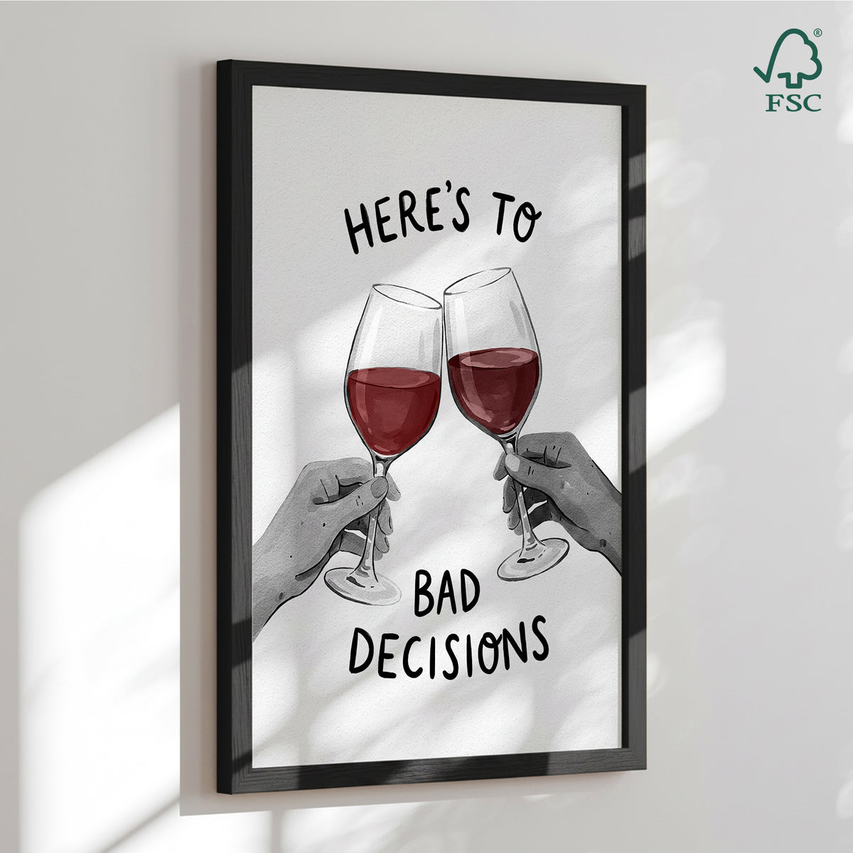 Framed art print - Cheers to Bad Decisions - Andreas Magnusson