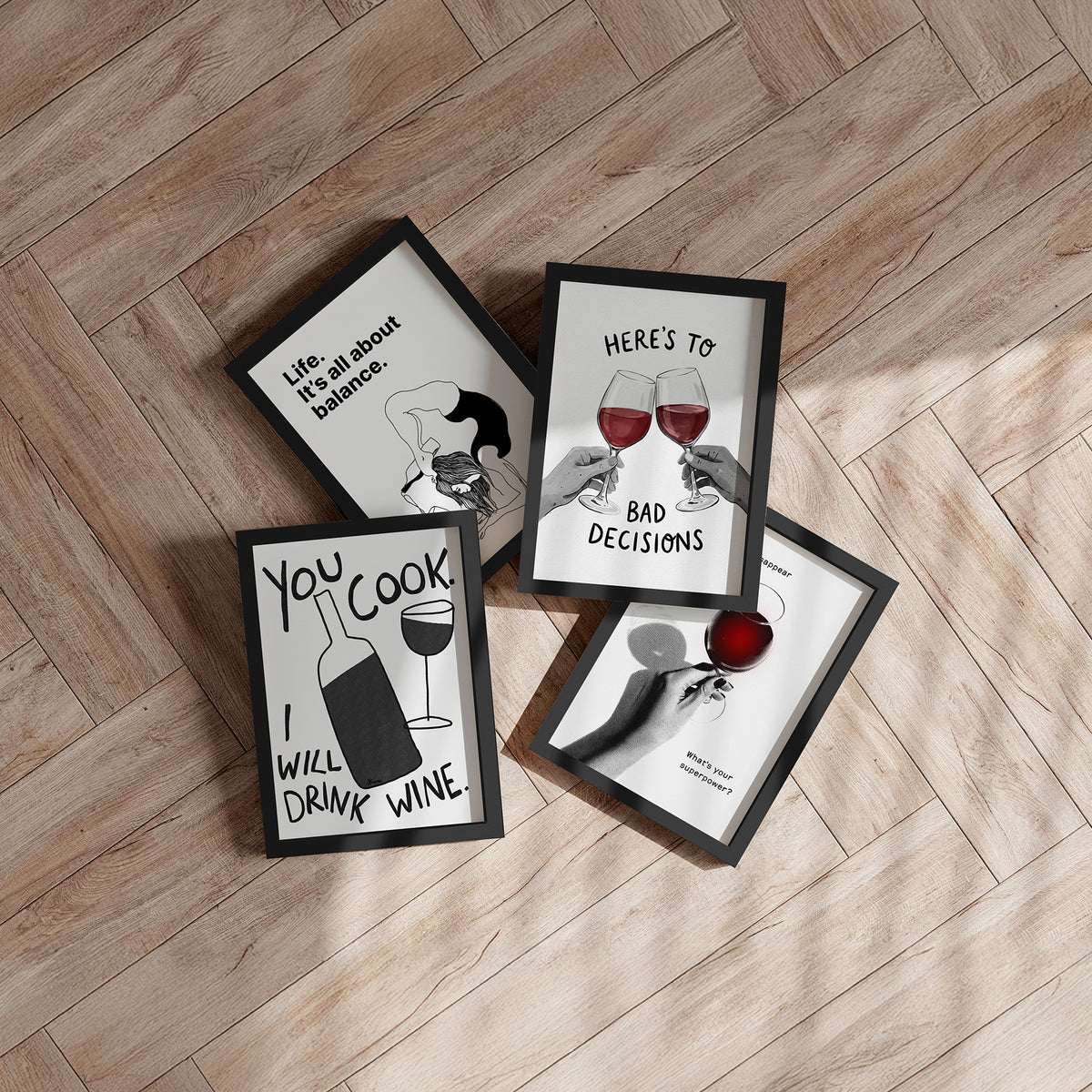 Framed art print - Retro Wine - Andreas Magnusson