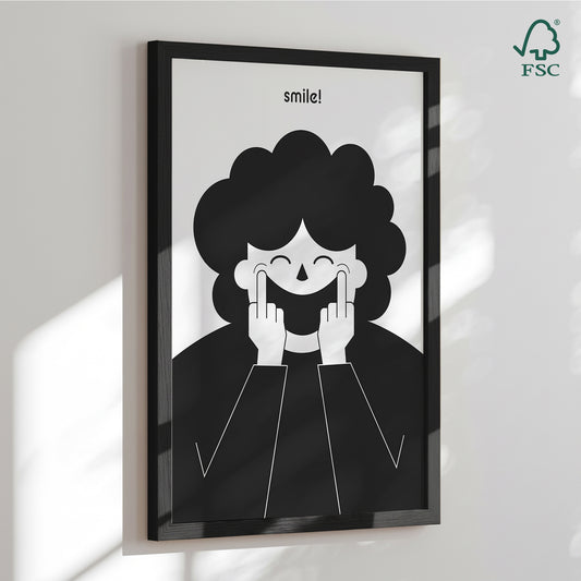 Framed art print - Big Happy Smile - Monika Gregulska