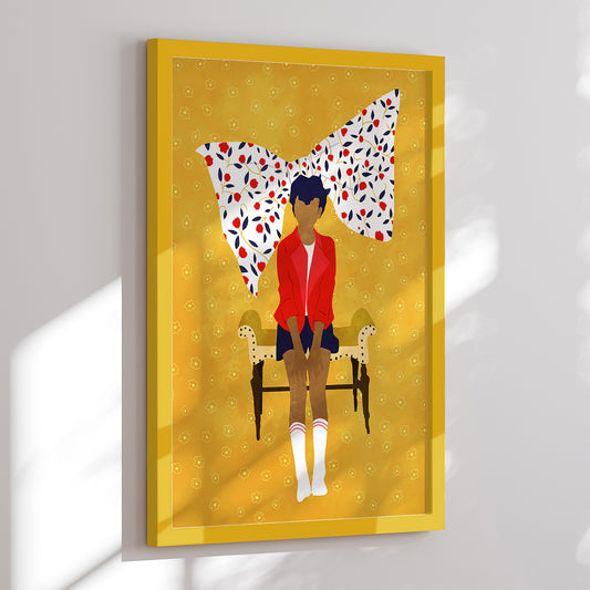 Framed art print - Floral Bow - Gauri Mokate