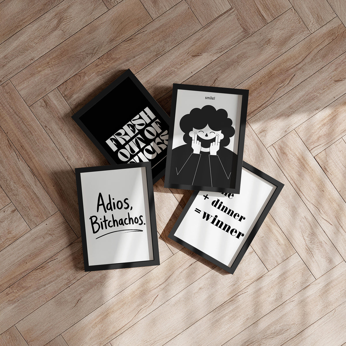 Framed art print - Adios Bitchachos - Andreas Magnusson