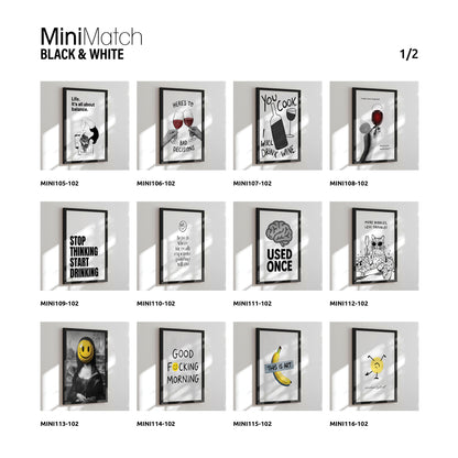 Single-sided display - 24 designs - 192 pcs. Black & White